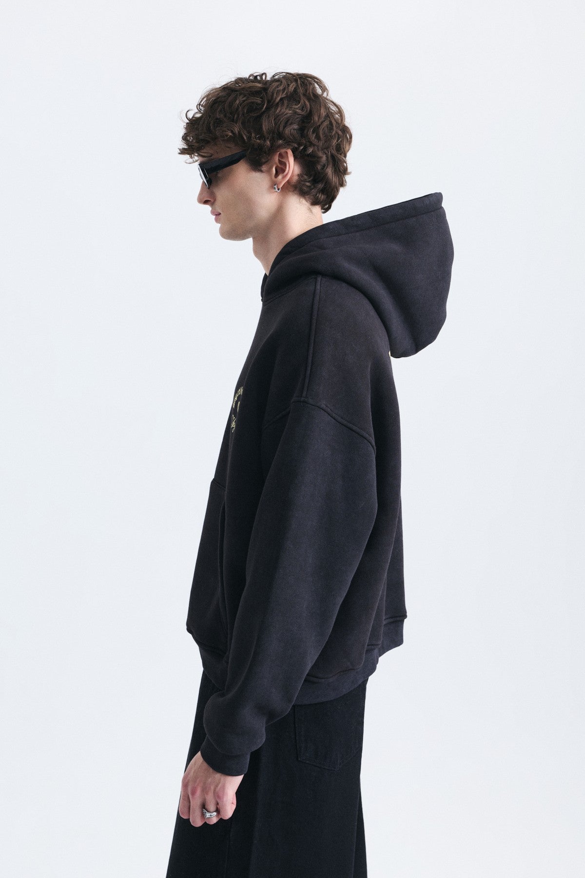 Boxy Fit Yazılı Kapüşonlu Sweatshirt