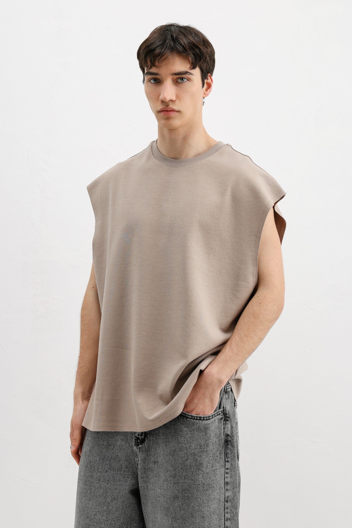 Oversize Kolsuz Basic Tişört
