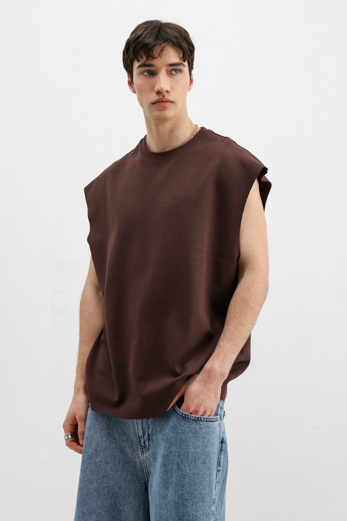 Oversize Kolsuz Basic Tişört