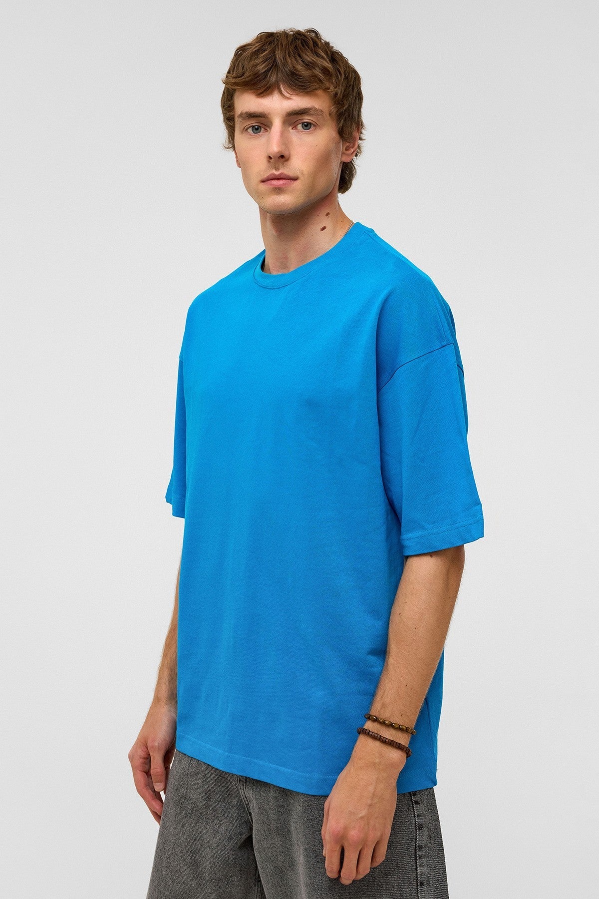 Basic Oversize Bisiklet Yaka Tişört
