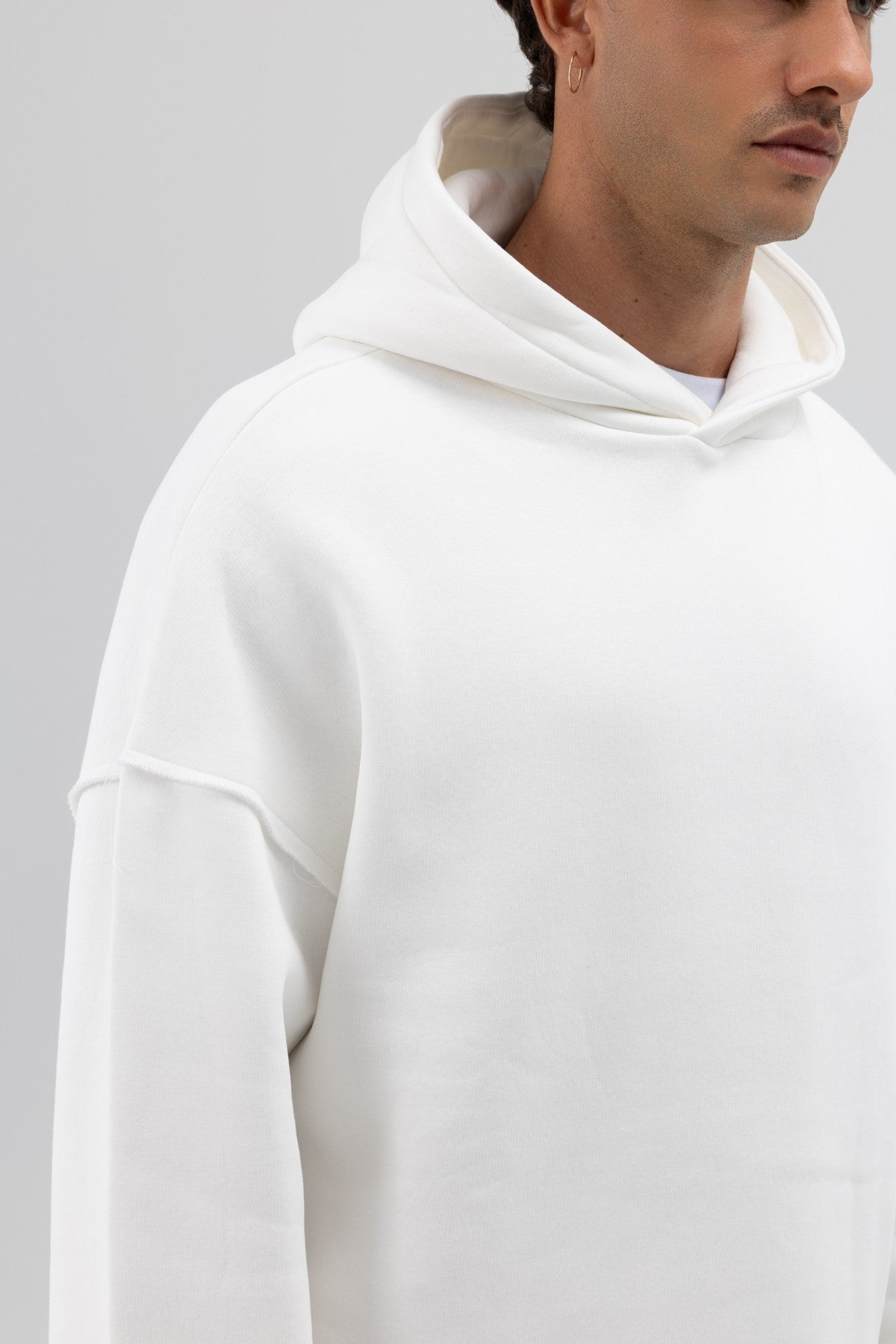 Basic Oversize Dikişsiz Kapüşonlu Sweatshirt