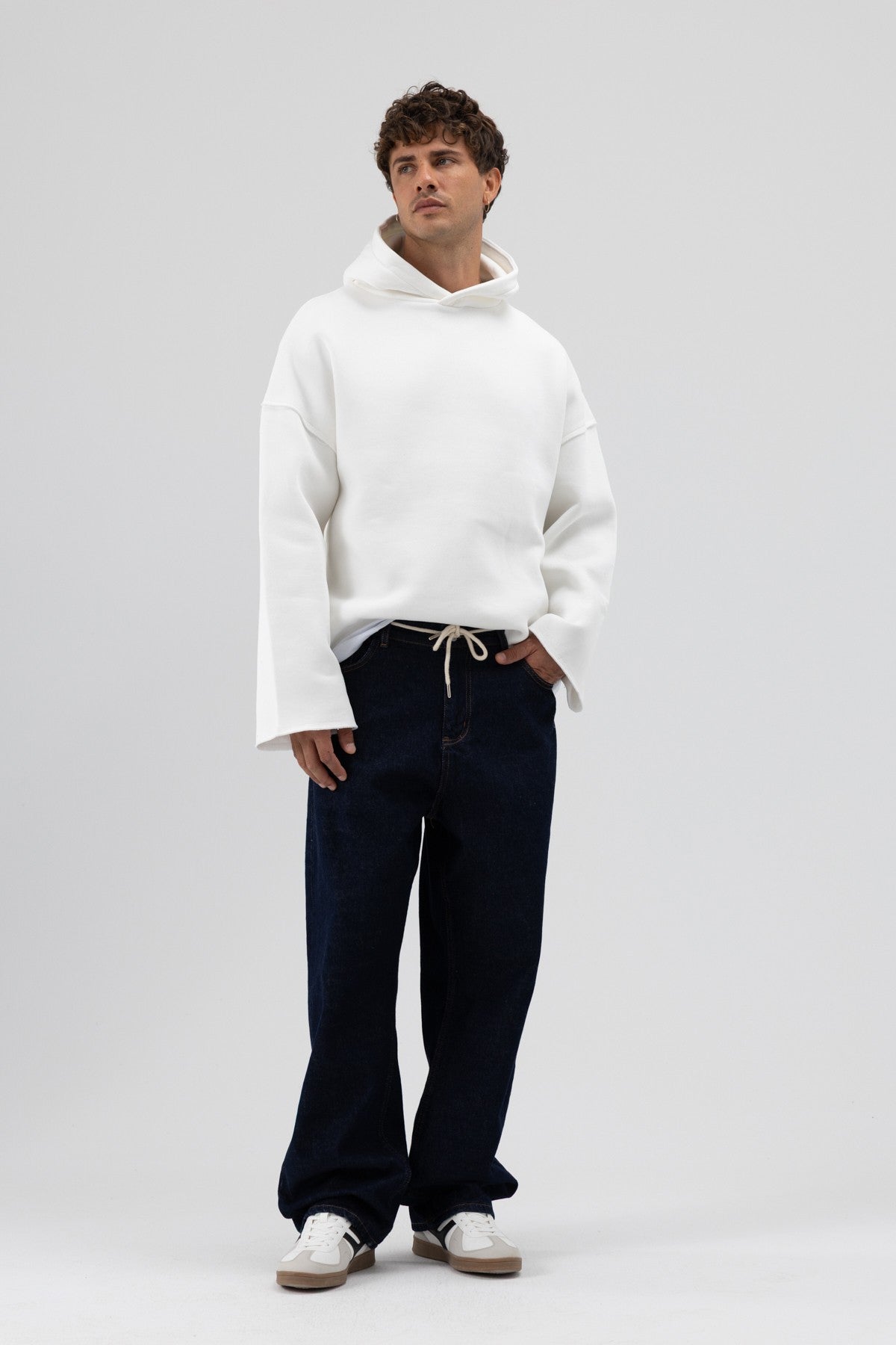 Basic Oversize Dikişsiz Kapüşonlu Sweatshirt