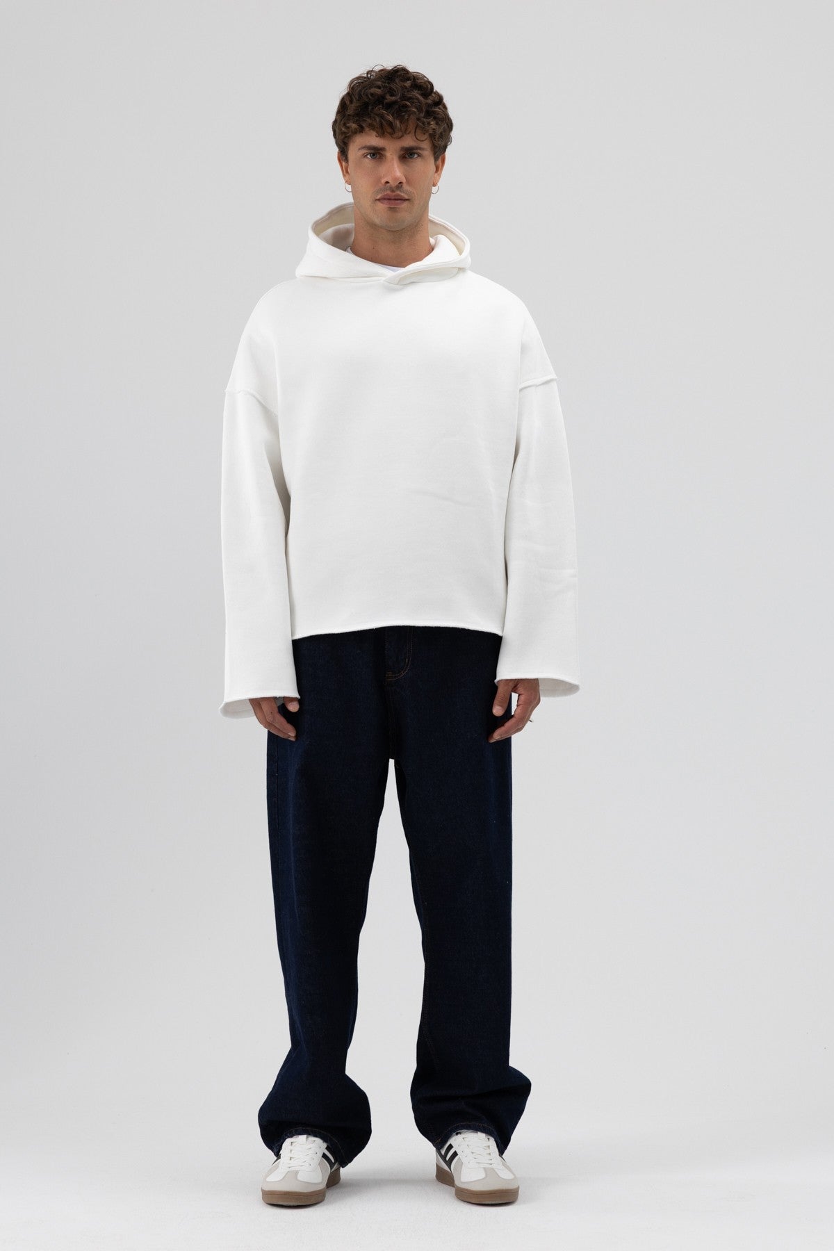 Basic Oversize Dikişsiz Kapüşonlu Sweatshirt