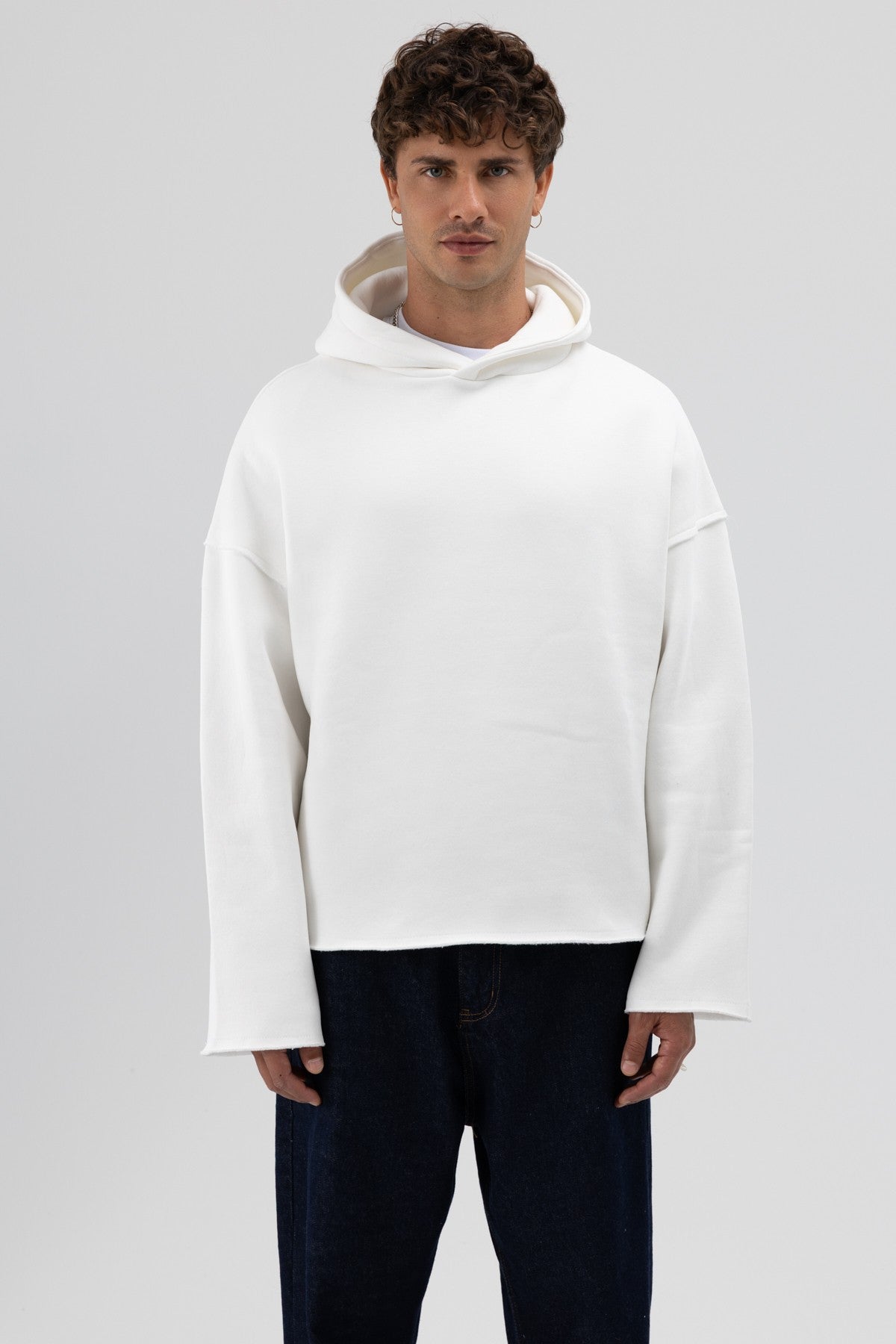 Basic Oversize Dikişsiz Kapüşonlu Sweatshirt