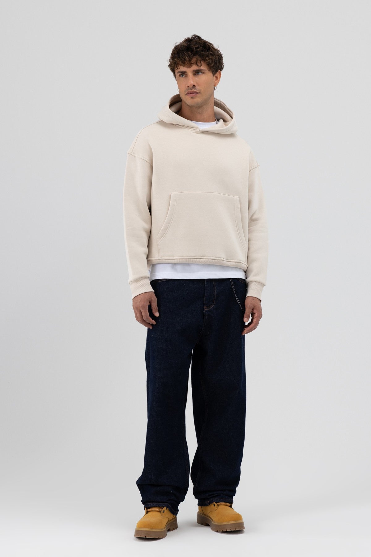 Basic Kapüşonlu Boxy Fit Sweatshirt