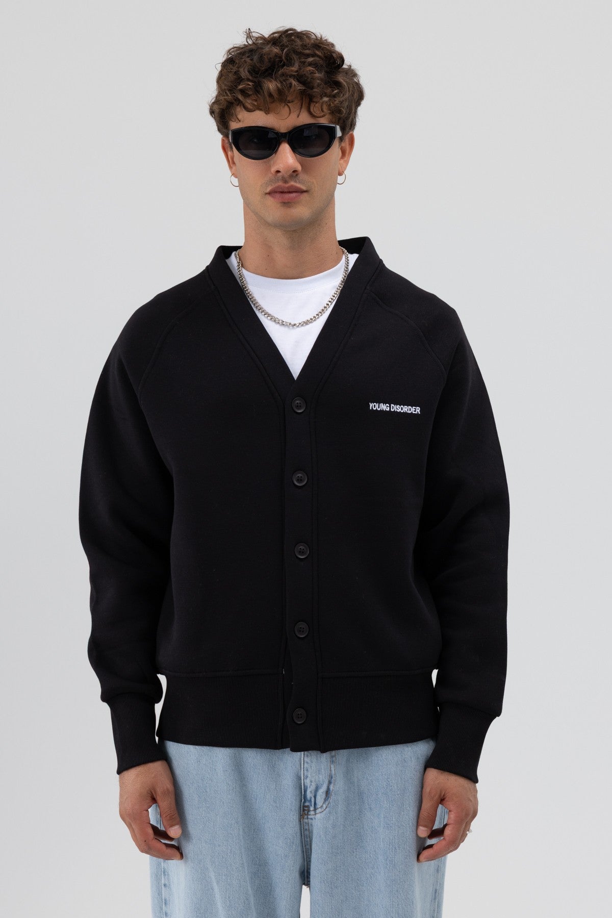 Oversize Düğmeli Sweatshirt