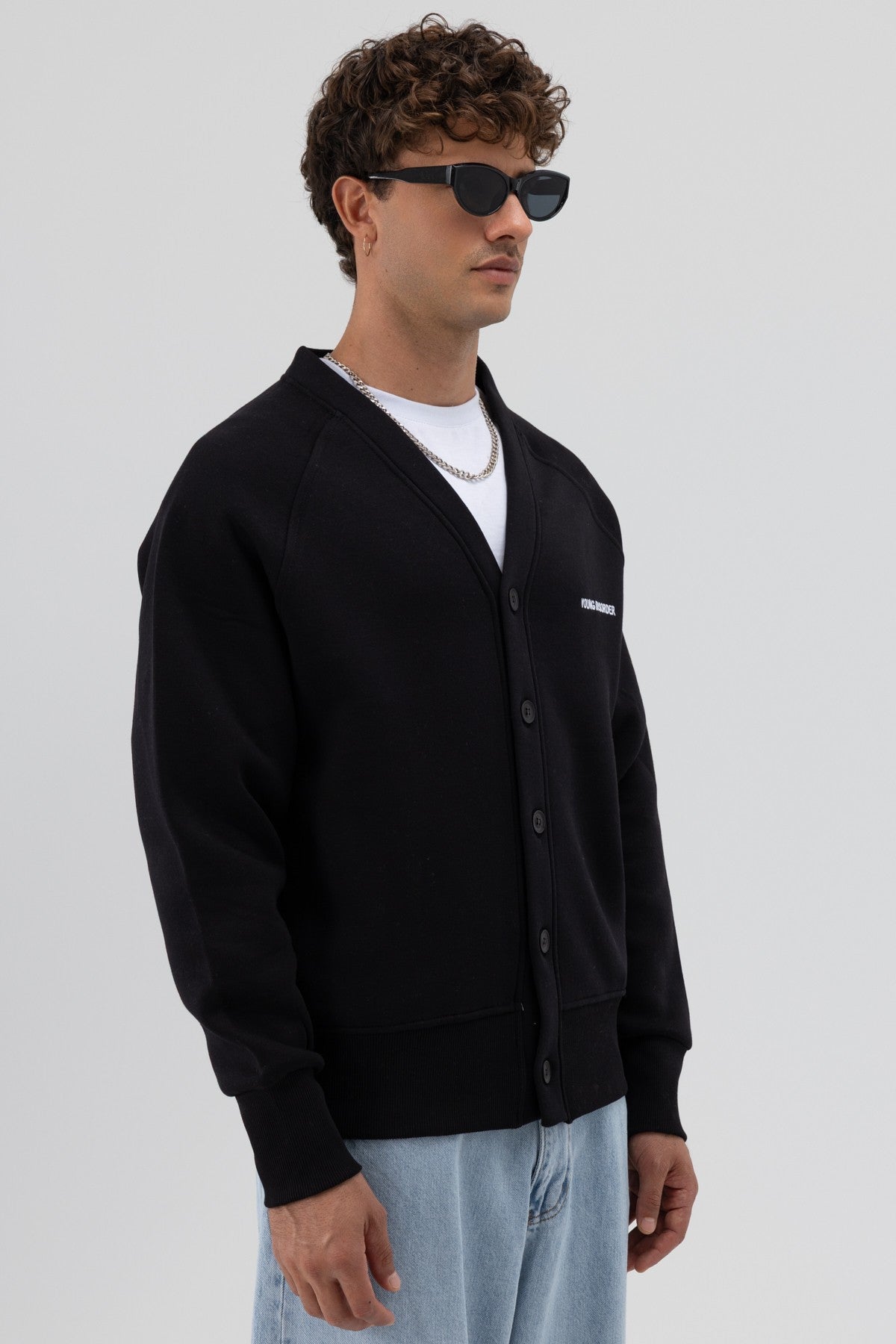Oversize Düğmeli Sweatshirt