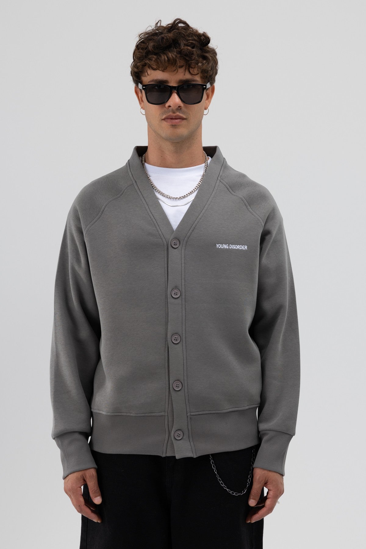 Oversize Düğmeli Sweatshirt
