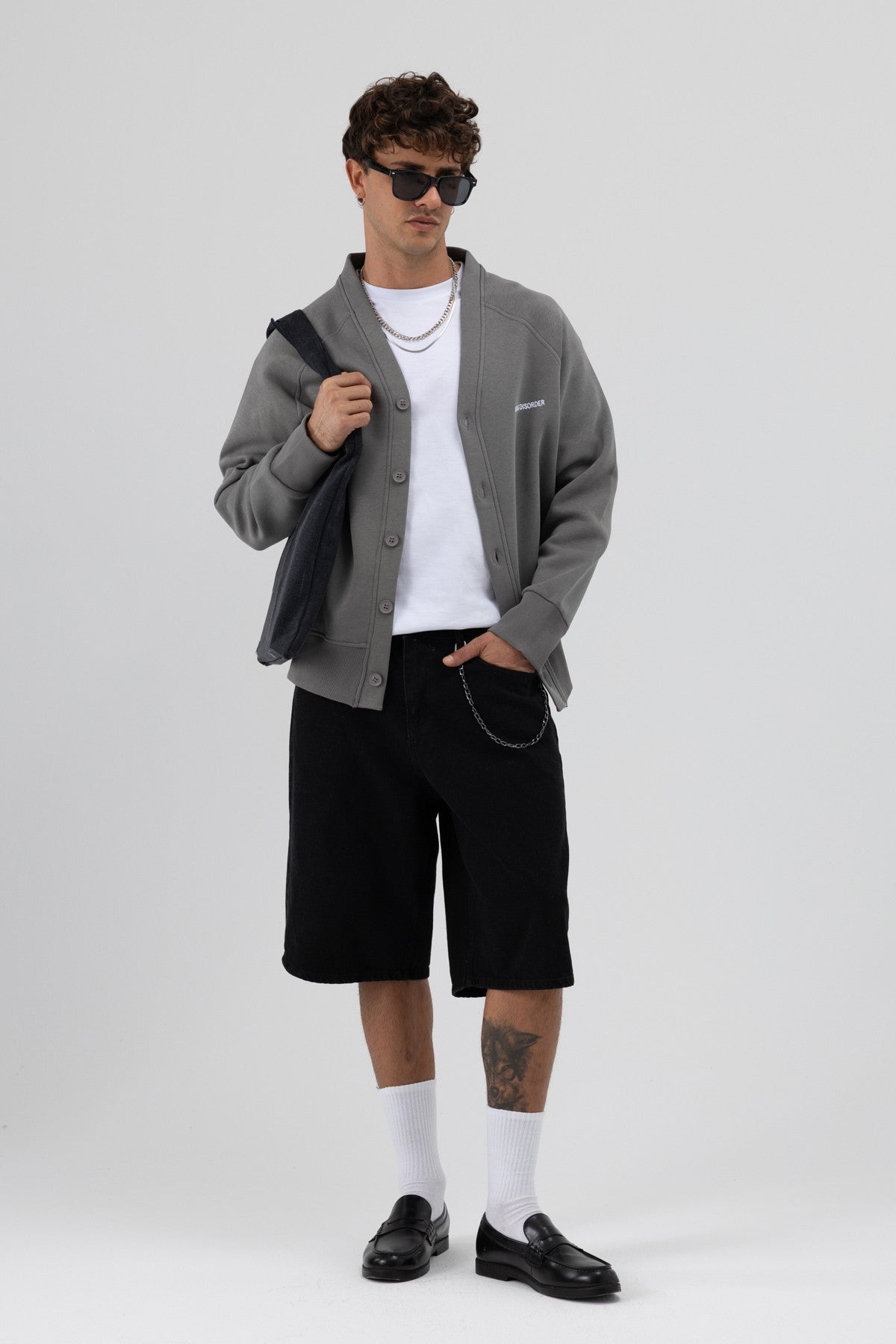 Oversize Düğmeli Sweatshirt