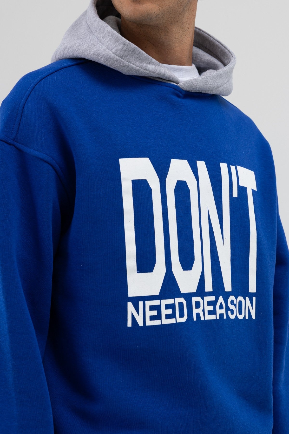 Çift Renk Baskılı Oversize Sweatshirt