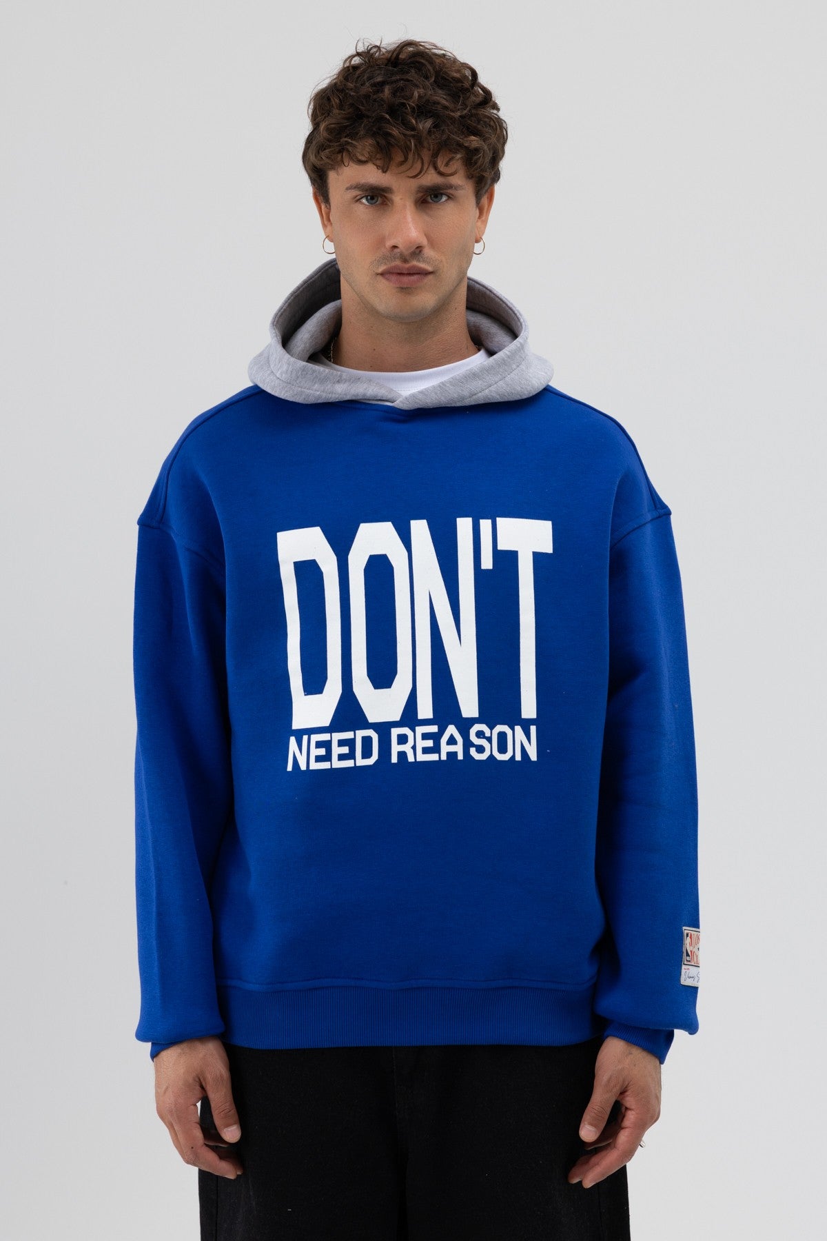 Çift Renk Baskılı Oversize Sweatshirt