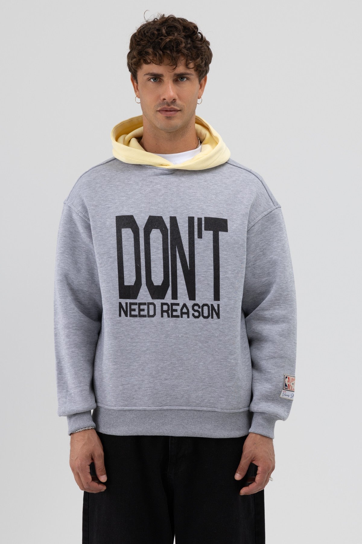 Çift Renk Baskılı Oversize Sweatshirt