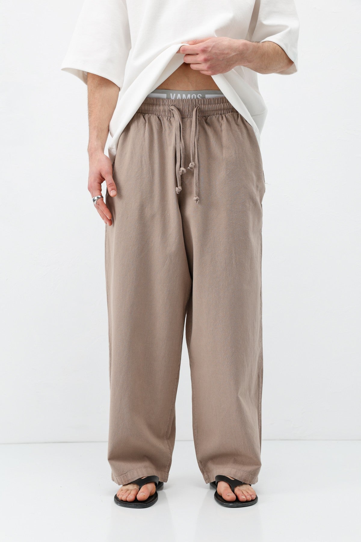 Super Baggy Fit Keten Pantolon