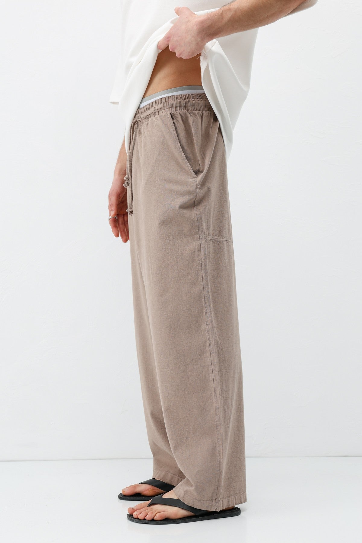 Super Baggy Fit Keten Pantolon