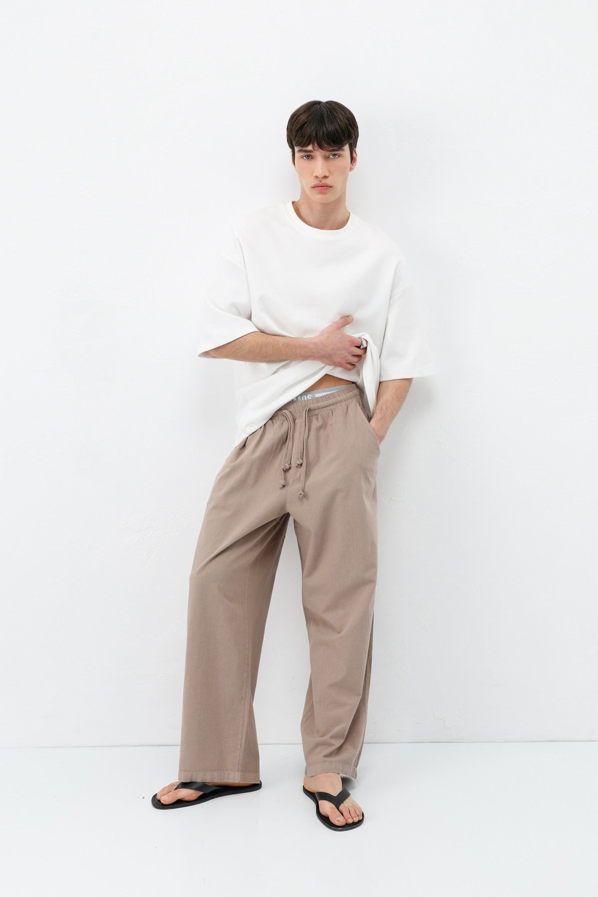 Super Baggy Fit Keten Pantolon