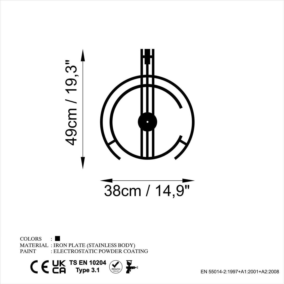 Watch-058 Dekoratif Metal Duvar Saati
