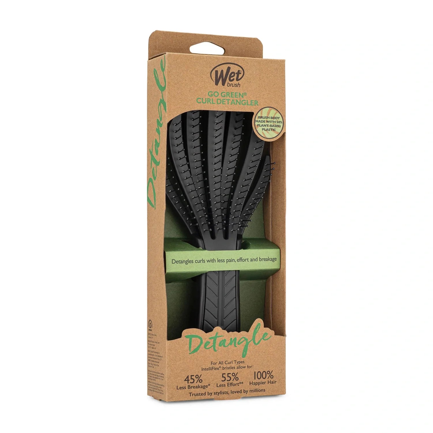 Wet Brush Go Green Kıvırcık Saçlara Özel Dolaşık Açıcı Saç Fırçası Siyah