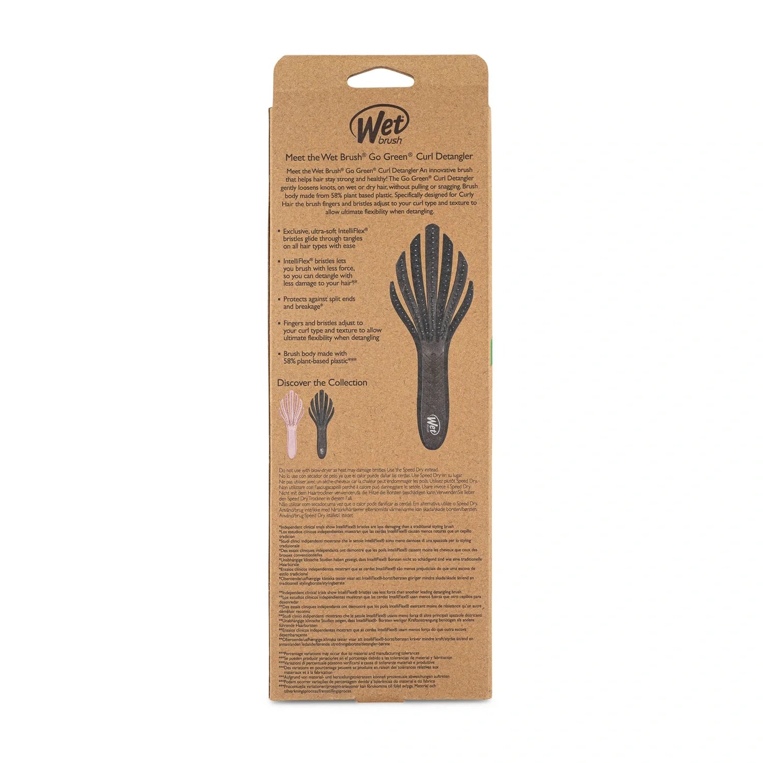 Wet Brush Go Green Kıvırcık Saçlara Özel Dolaşık Açıcı Saç Fırçası Siyah