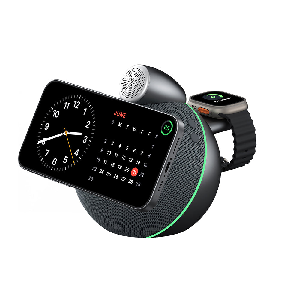Wi-G042 Qi2 Bluetooth Hoparlörlü 25W Kablosuz Şarj Standı