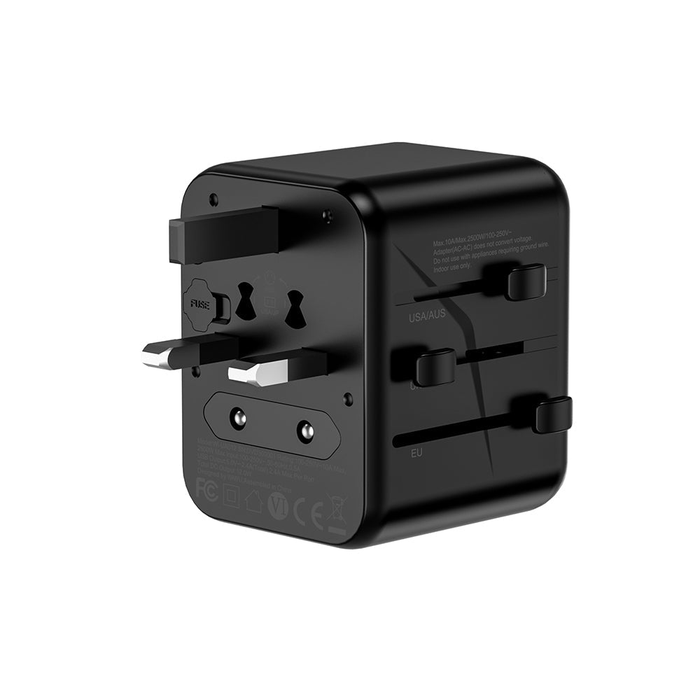 Wi-Ua012 Tr/Us/Uk/Au/Eu Uyumlu 2500W 12W Universal Seyahat Adaptörü