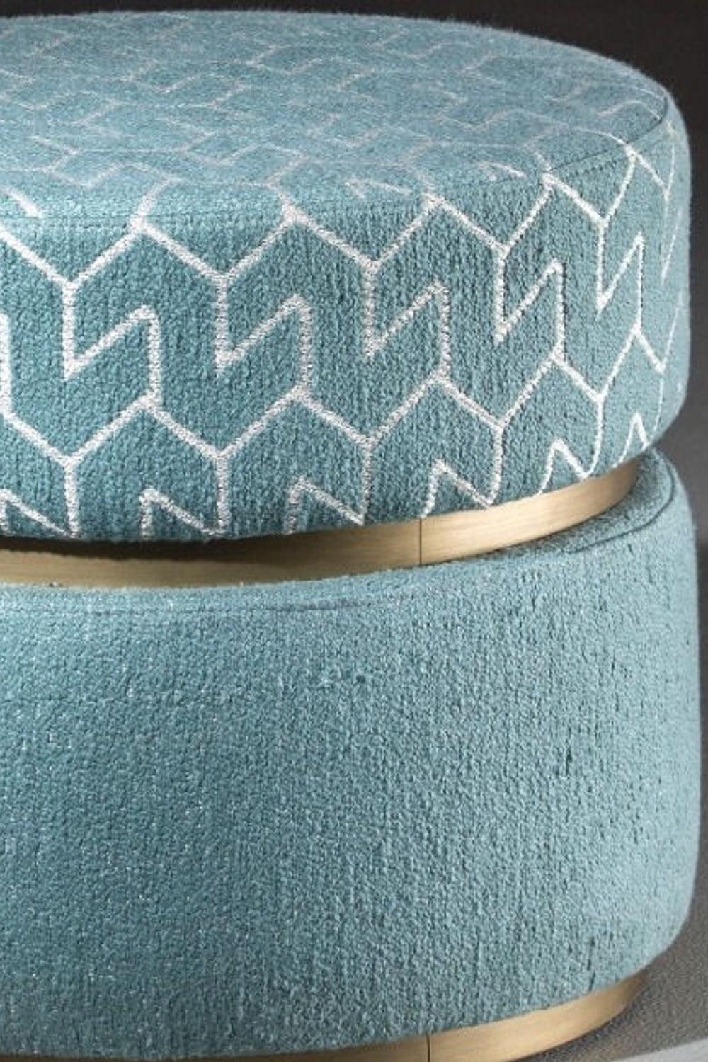 22 Maggio Istanbul-Azzurro Desenli Turkuaz Silindir Ahşap Puf-Puf-3-Milagron.com