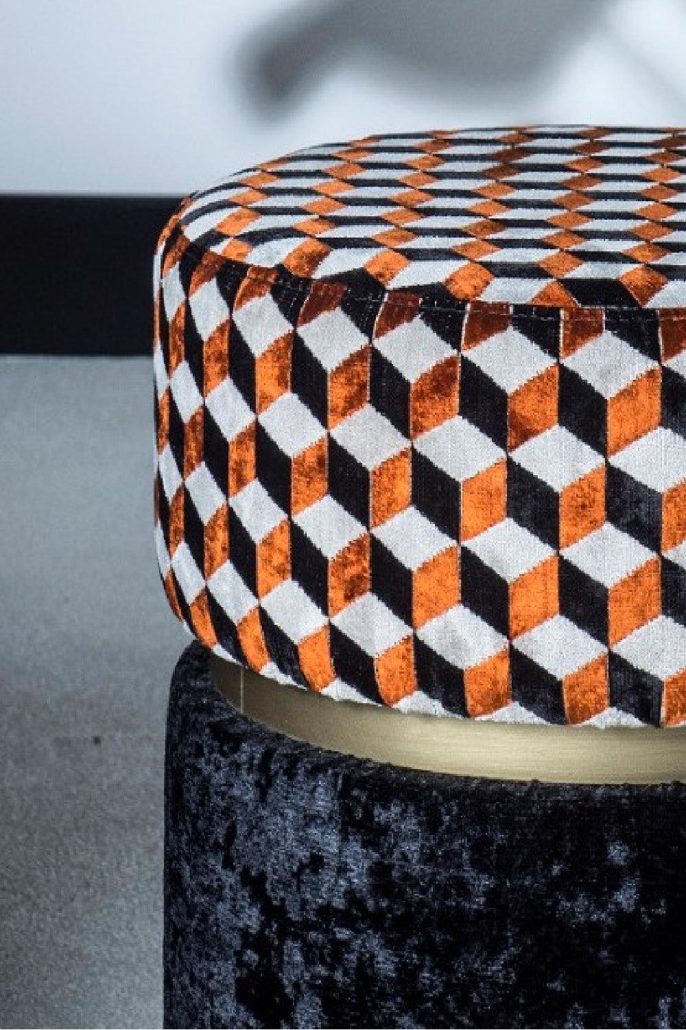 22 Maggio Istanbul-Cubo Geometrik Desenli Silindir Puf-Puf-2-Milagron.com