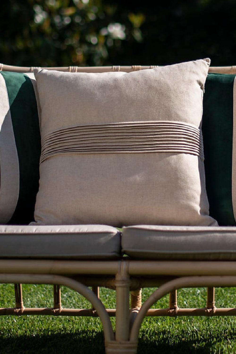 22 Maggio Istanbul-Lino Bej Keten Sade Pili Detaylı Dekoratif Yastık 50x50 cm-Yastık-1-Milagron.com