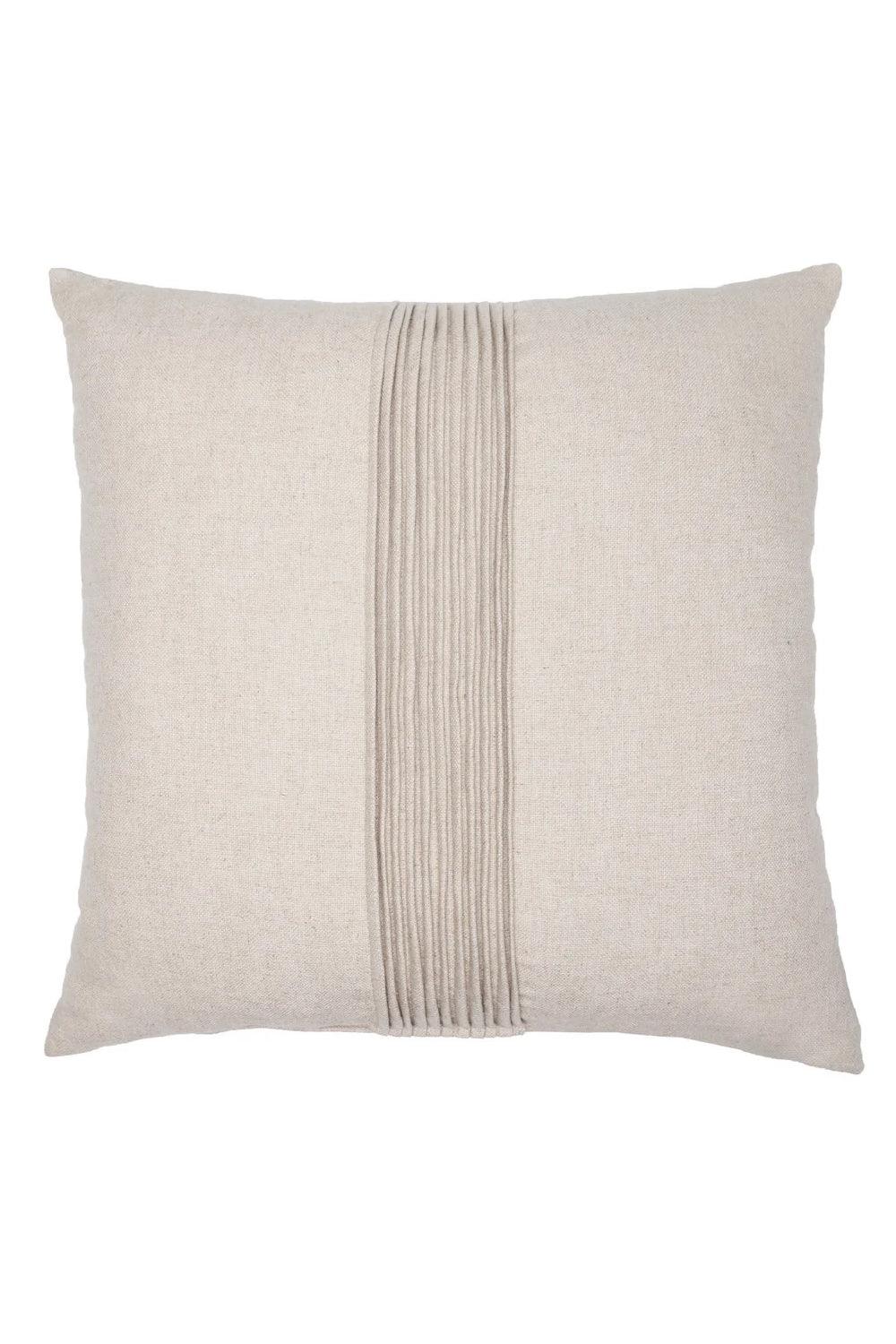 22 Maggio Istanbul-Lino Bej Keten Sade Pili Detaylı Dekoratif Yastık 50x50 cm-Yastık-3-Milagron.com