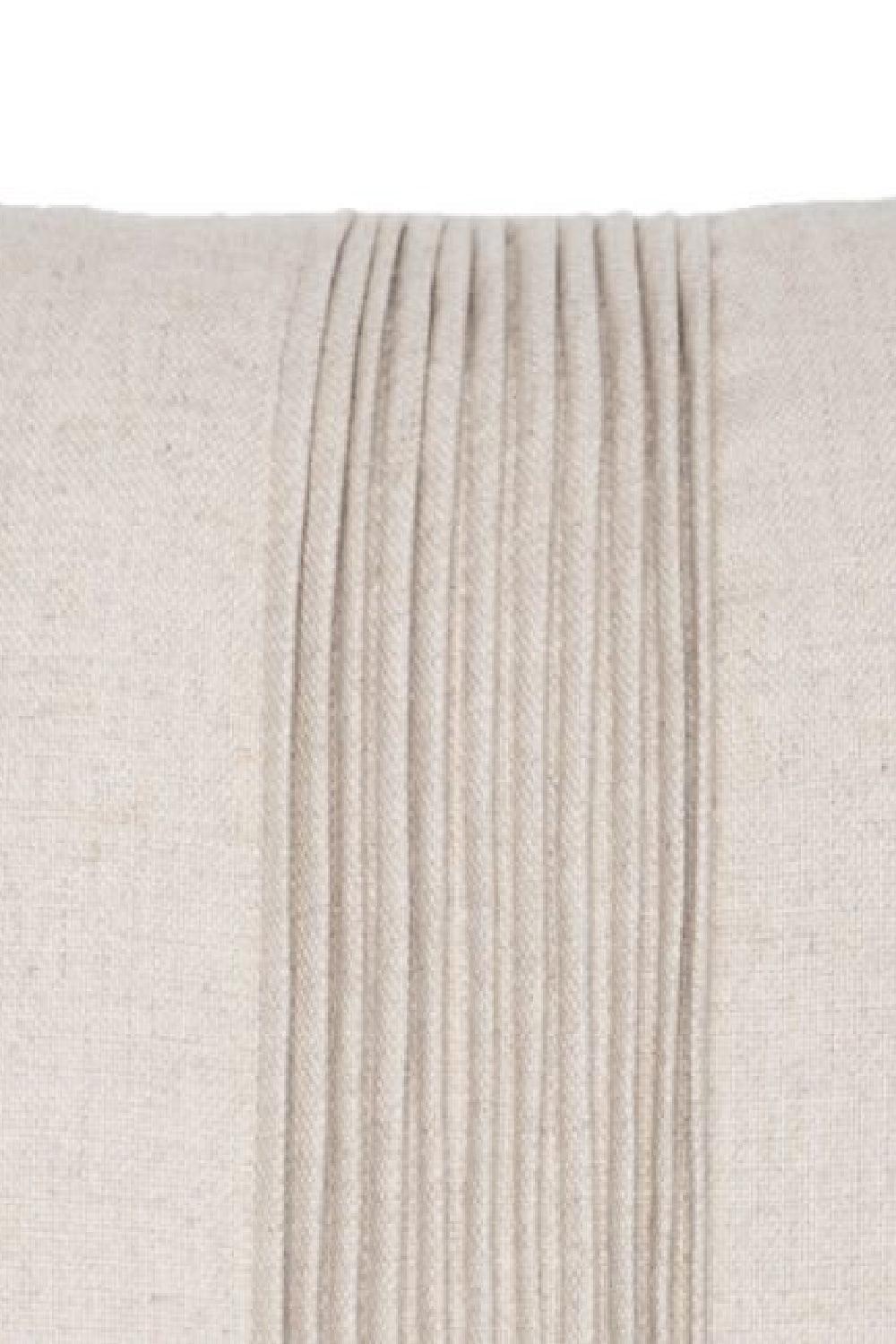 22 Maggio Istanbul-Lino Bej Keten Sade Pili Detaylı Dekoratif Yastık 50x50 cm-Yastık-4-Milagron.com