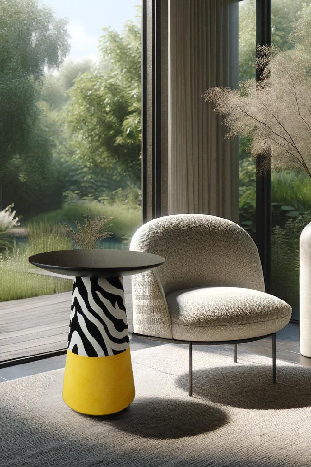 22 Maggio Istanbul-Savana Jakarlı Zebra Kadife Ahşap Yan Sehpa-Sehpa-1-Milagron.com