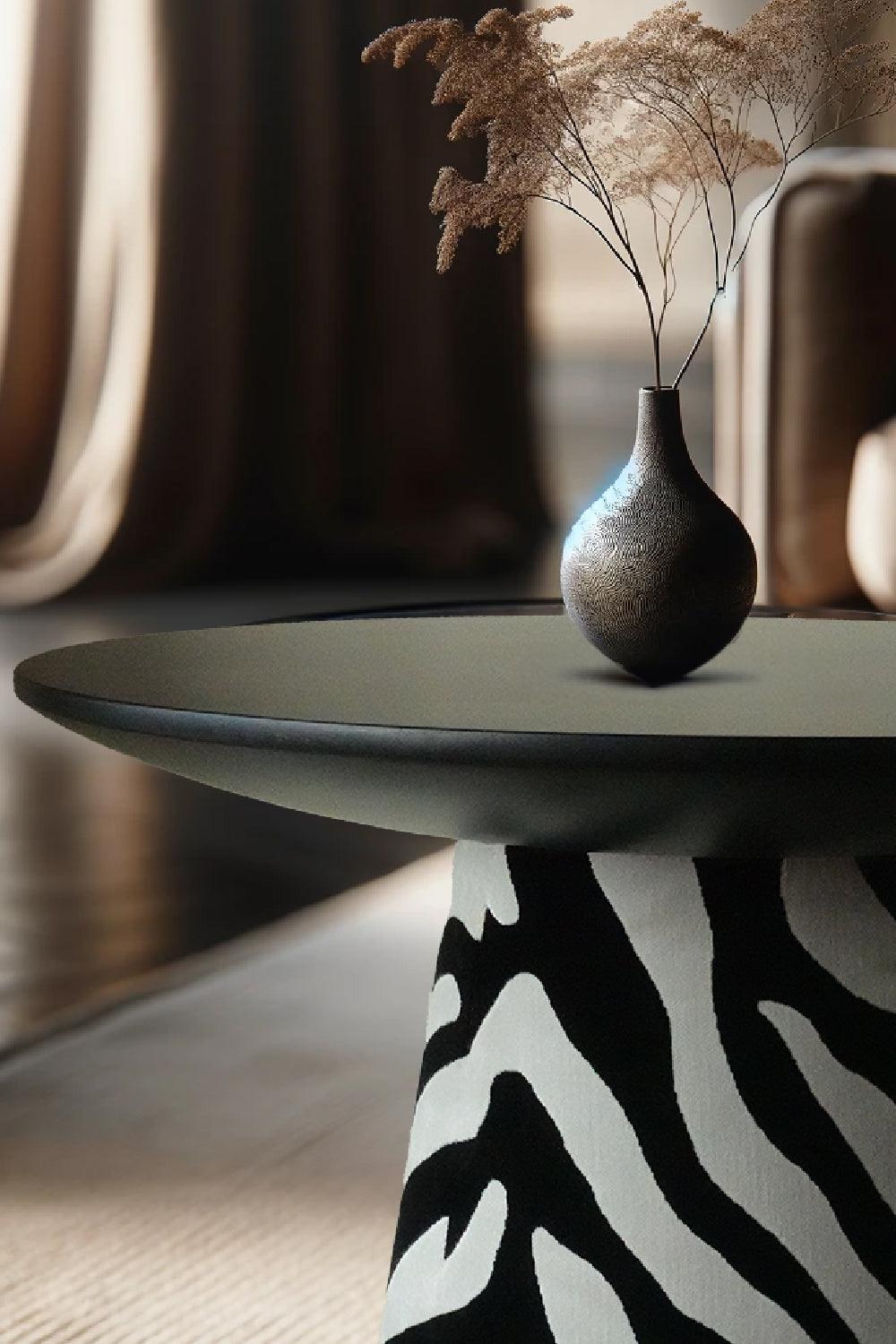 22 Maggio Istanbul-Savana Jakarlı Zebra Kadife Ahşap Yan Sehpa-Sehpa-4-Milagron.com