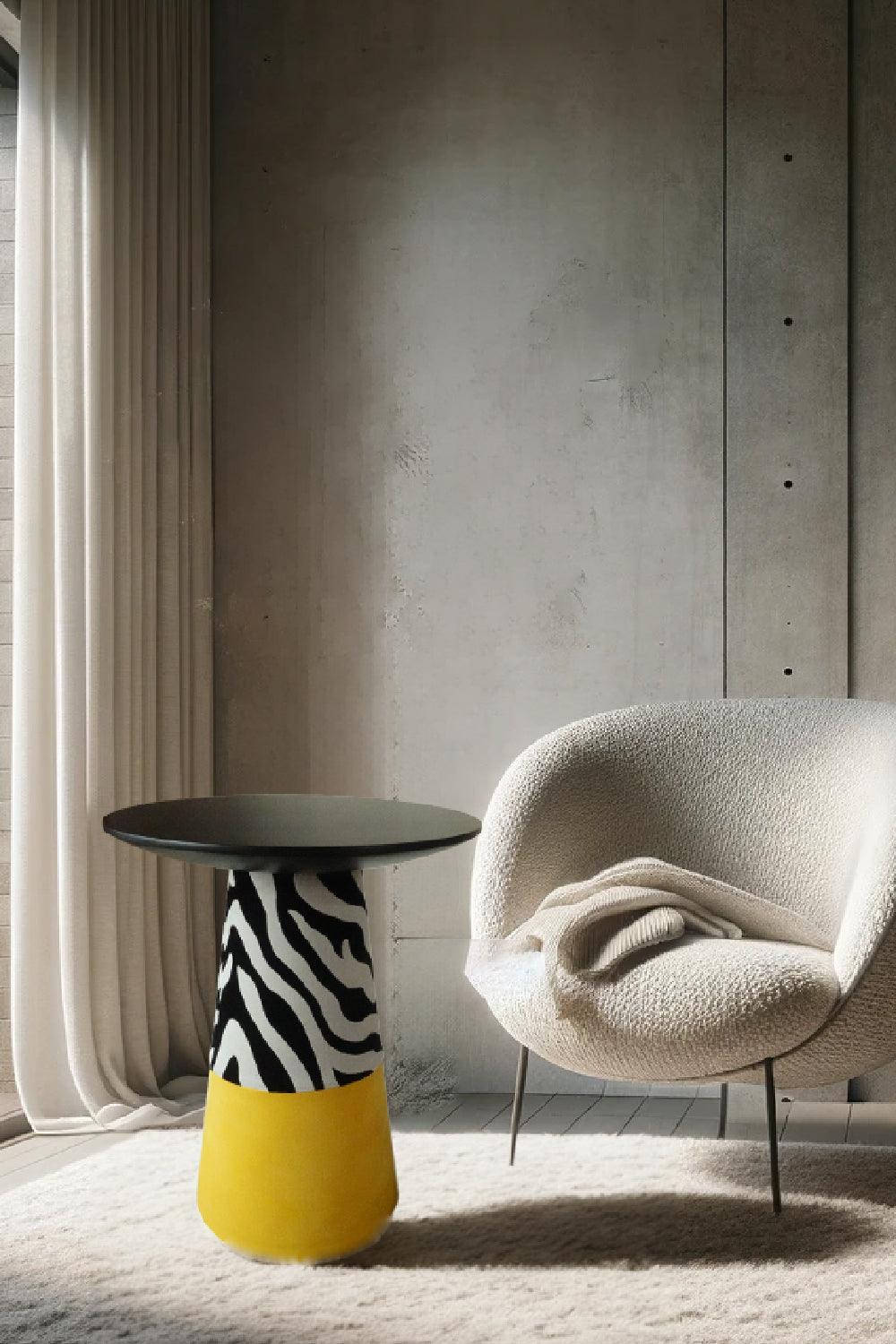 22 Maggio Istanbul-Savana Jakarlı Zebra Kadife Ahşap Yan Sehpa-Sehpa-5-Milagron.com