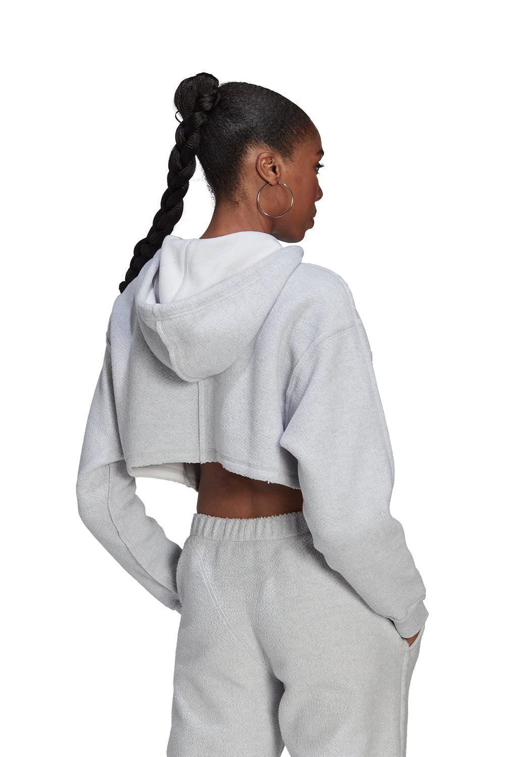 Adidas-Crop Full-Zip Loungewear Hoodie-Sweatshirts & Hoodies-2-Milagron.com