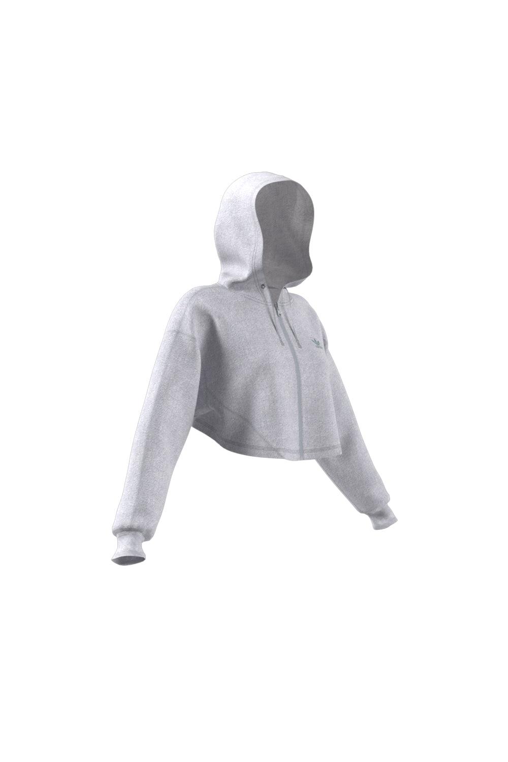 Adidas-Crop Full-Zip Loungewear Hoodie-Sweatshirts & Hoodies-8-Milagron.com