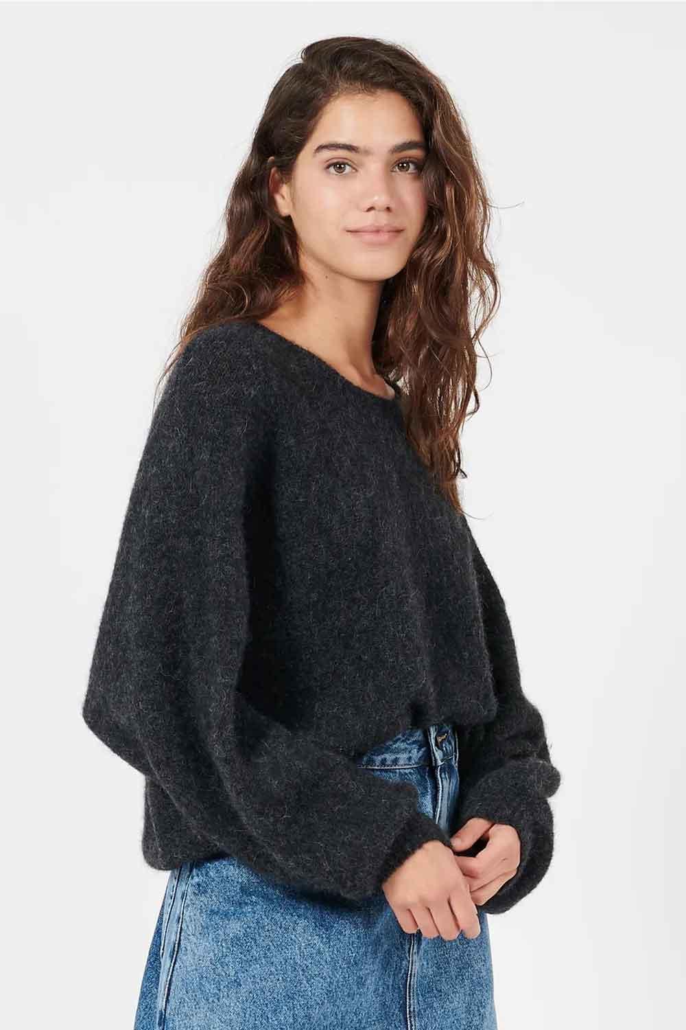 American Vintage-East Anthracite Chine Jumper-Kazak & Triko-2-Milagron.com