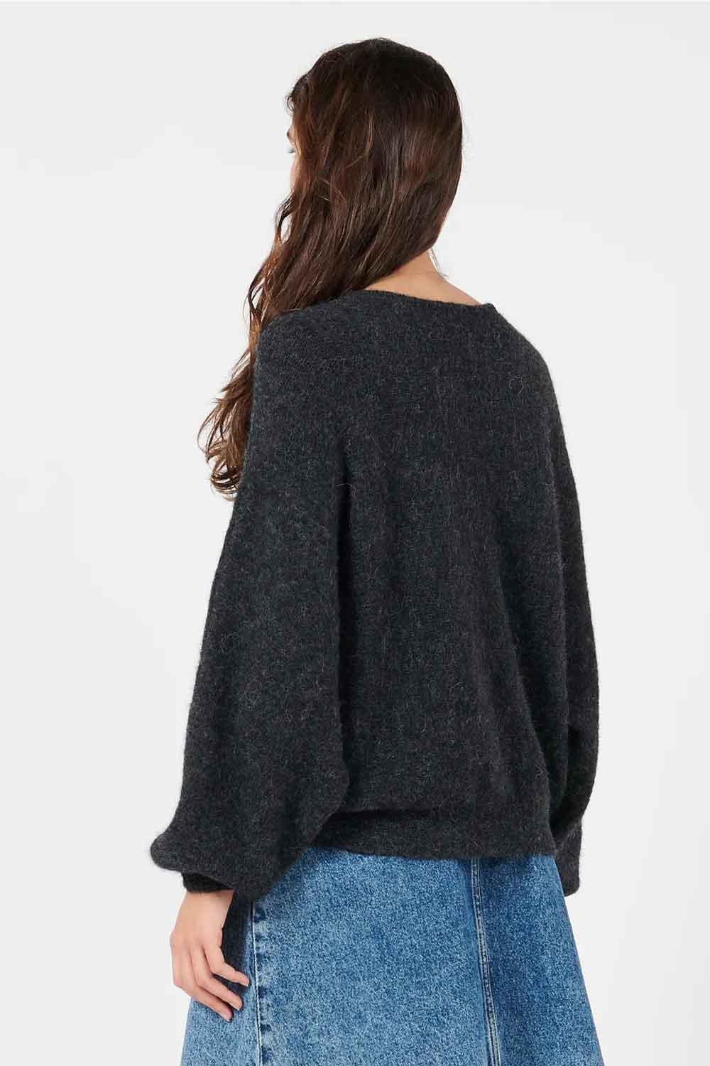 American Vintage-East Anthracite Chine Jumper-Kazak & Triko-5-Milagron.com