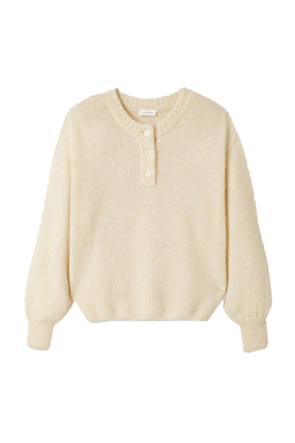 American Vintage-Pull Boule ML Col Tunisien Nacre Chine-Kazak & Triko-1-Milagron.com