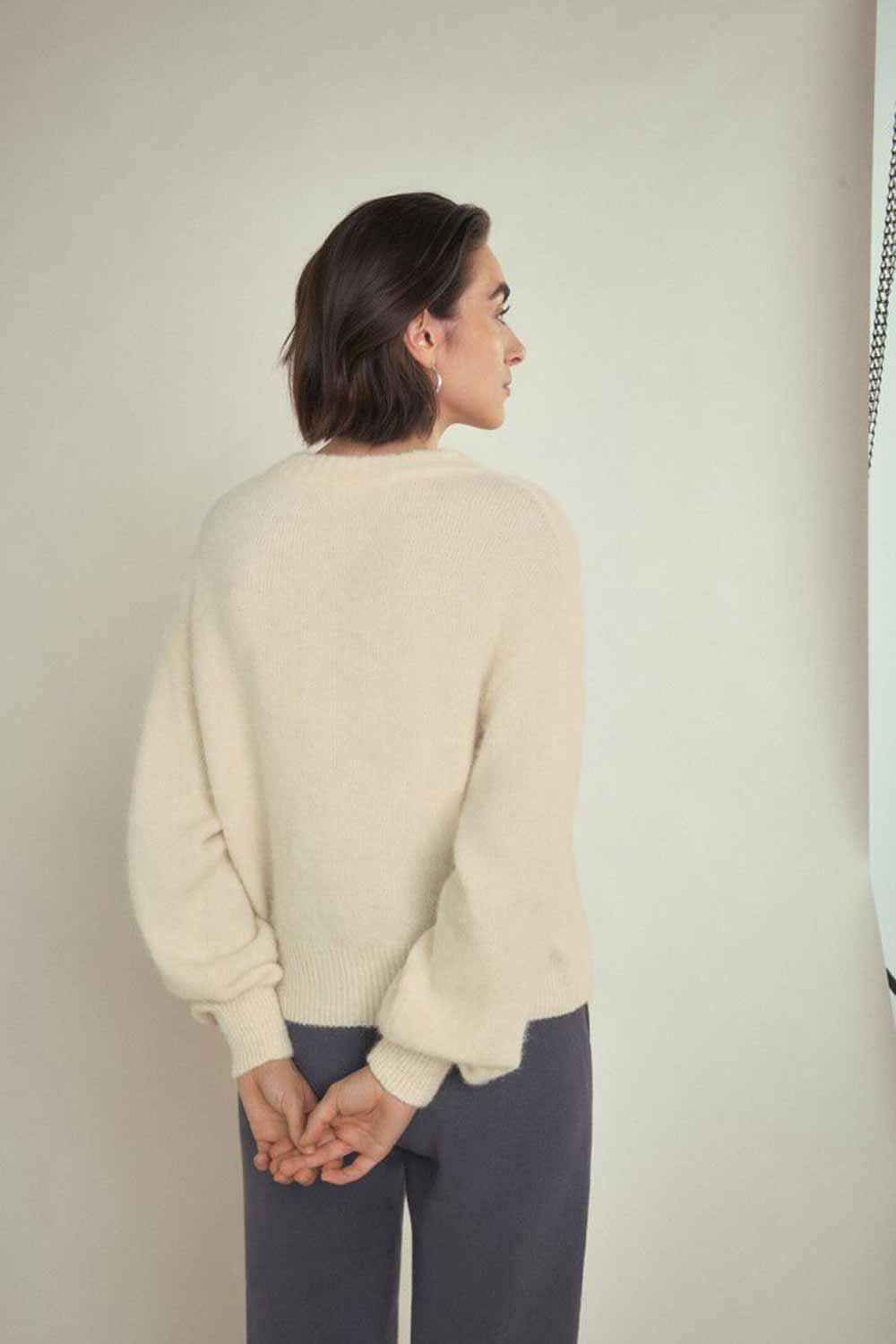 American Vintage-Pull Boule ML Col Tunisien Nacre Chine-Kazak & Triko-4-Milagron.com