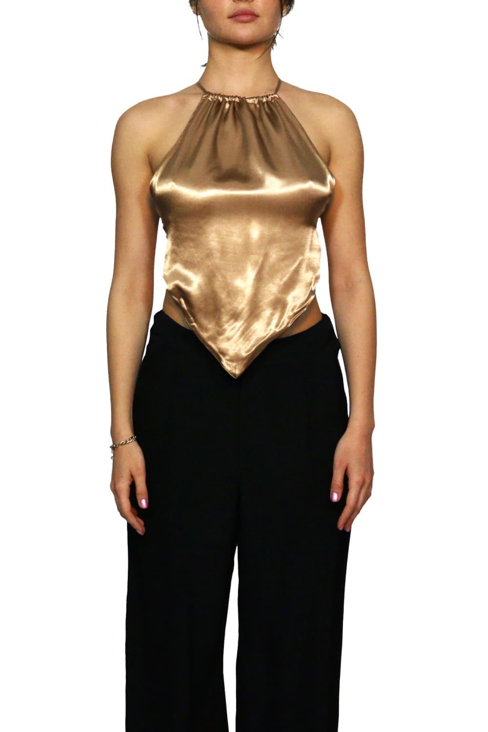 Antoa-Carmen Saten Crop Top-Crop Top-3-Milagron.com