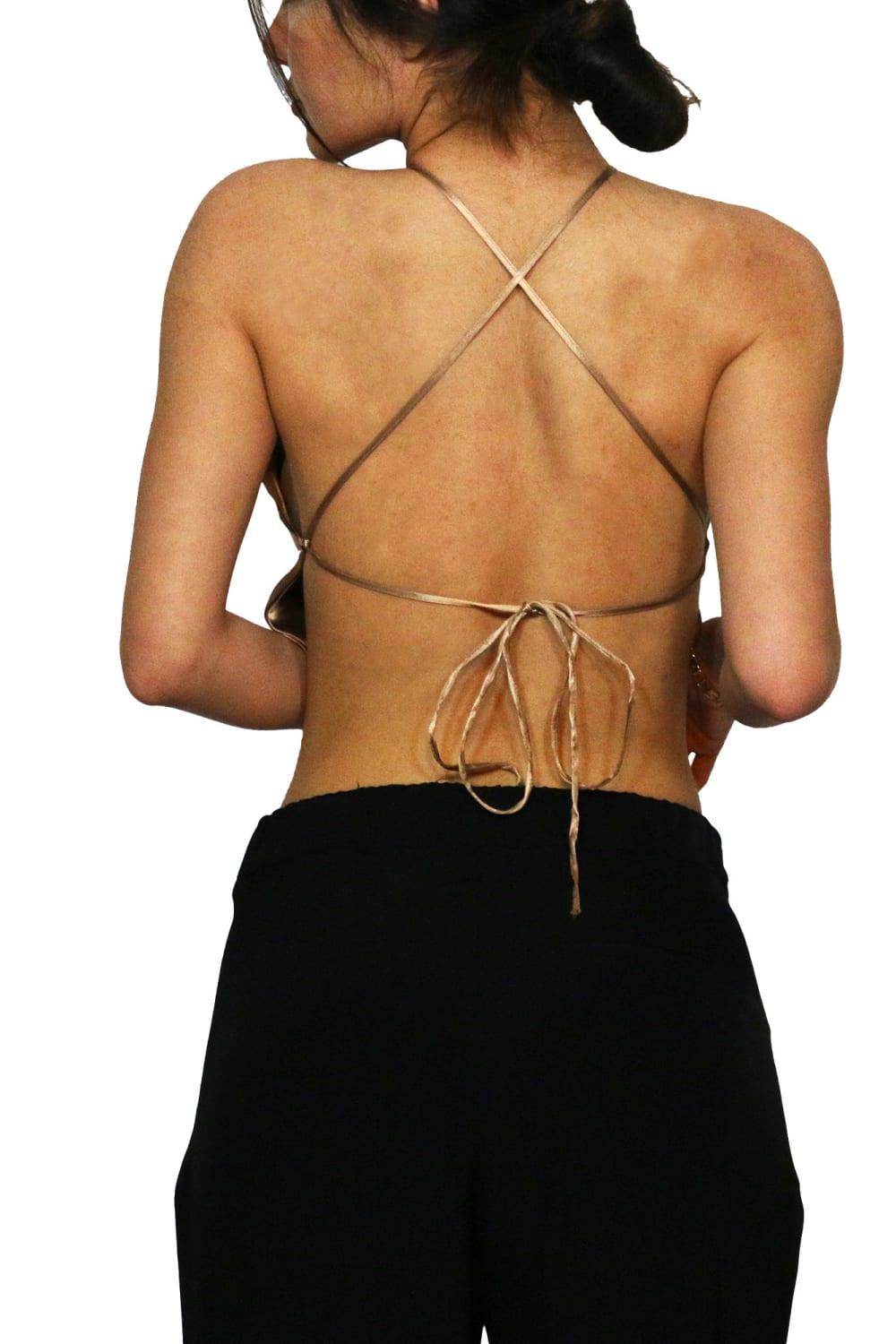 Antoa-Carmen Saten Crop Top-Crop Top-4-Milagron.com