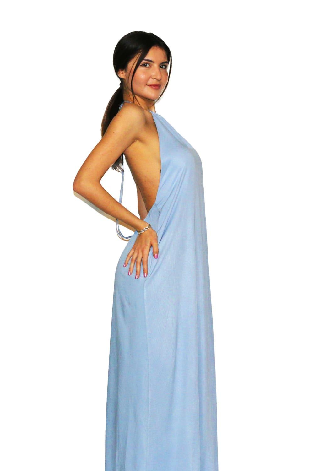 Antoa-Lily Sırtı Açık Maxi Elbise-Elbise-2-Milagron.com