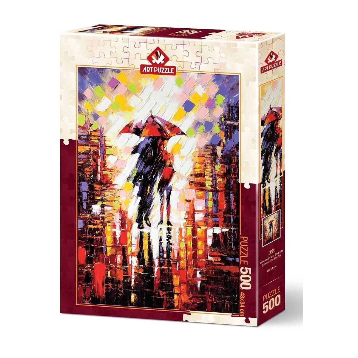 Art Puzzle-Şemsiye Altındaki Aşk 500 Parça Puzzle-Puzzle-1-Milagron.com