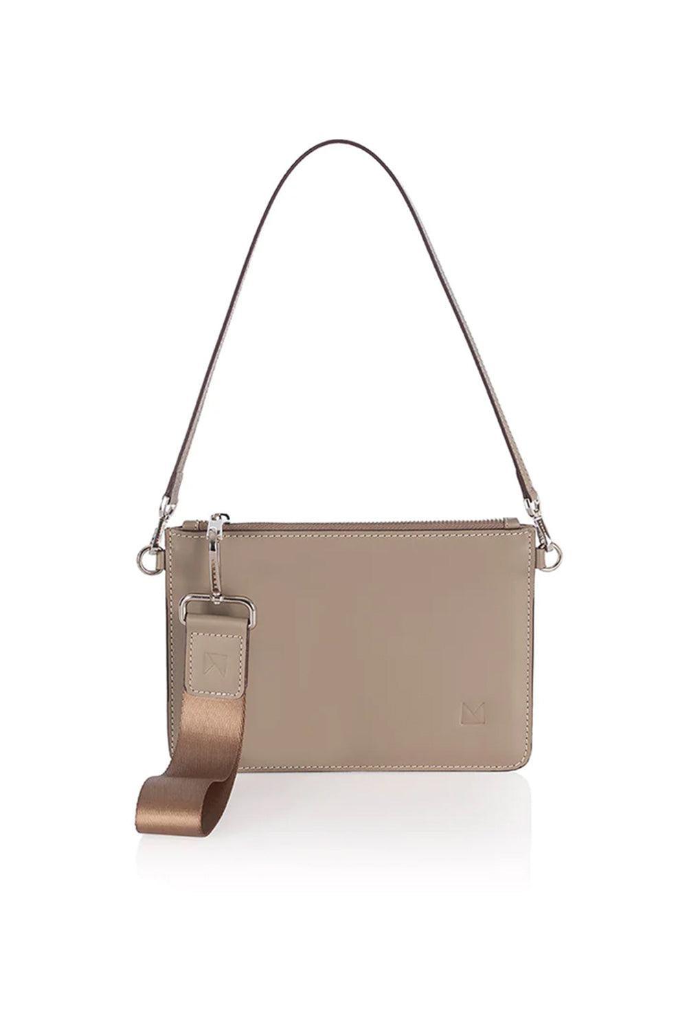 Atelier Melange-Deri Mini Omuz Çantası Taş Gri-Omuz Çantası-1-Milagron.com