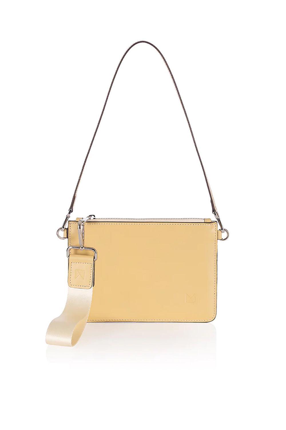 Atelier Melange-Deri Mini Omuz Çantası Uçuk Sarı-Omuz Çantası-1-Milagron.com