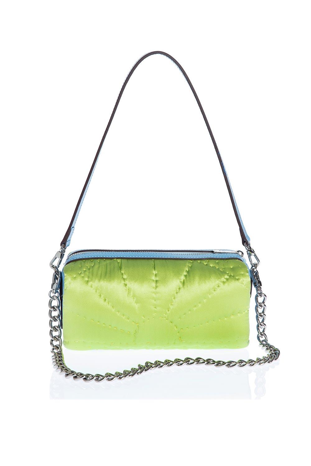 Atelier Melange-Şükran İpek Hurç Çanta Yeşil Mavi-Omuz Çantası-1-Milagron.com