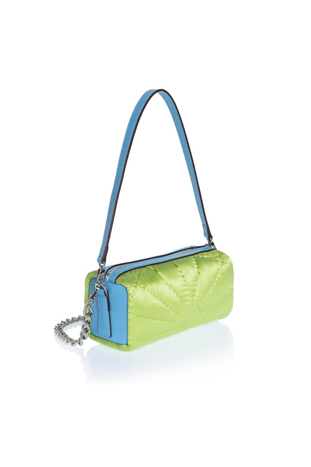 Atelier Melange-Şükran İpek Hurç Çanta Yeşil Mavi-Omuz Çantası-2-Milagron.com