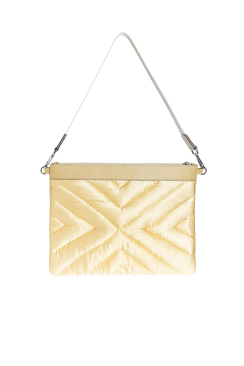 Atelier Melange-Şükran İpek Saten Büyük Omuz Çantası Sarı-Omuz Çantası-2-Milagron.com