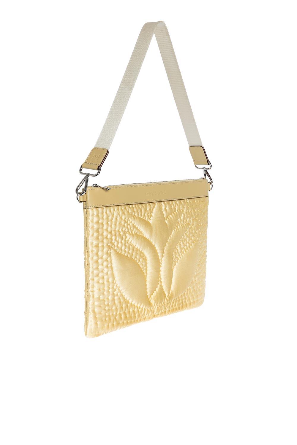 Atelier Melange-Şükran İpek Saten Büyük Omuz Çantası Sarı-Omuz Çantası-3-Milagron.com