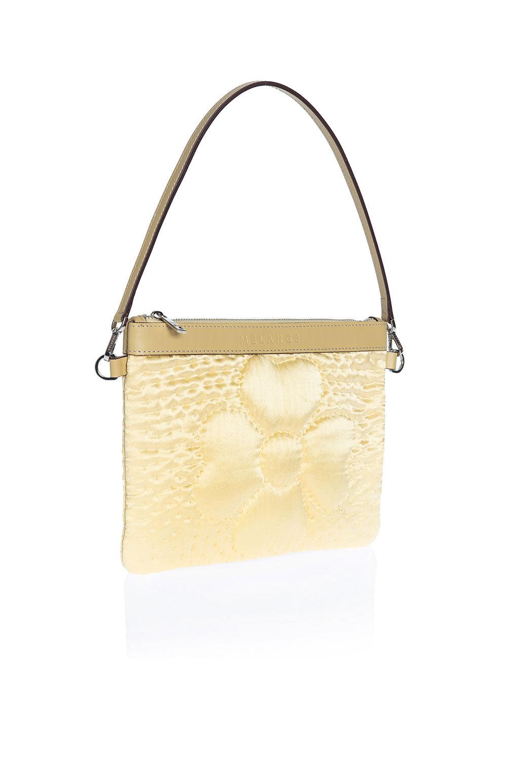 Atelier Melange-Şükran İpek Saten Mini Omuz Çantası Menekşe Sarı-Omuz Çantası-1-Milagron.com
