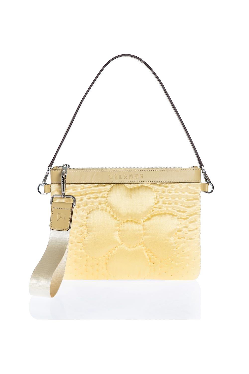 Atelier Melange-Şükran İpek Saten Mini Omuz Çantası Menekşe Sarı-Omuz Çantası-2-Milagron.com